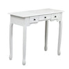 Image of White 3 Drawer 94x40x80cm Hall Console Table Hallway Side Entry Wooden Timber