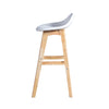 Image of Levede 2 Pcs Bar Stool with Extra Padded PU Leather Seat and Wooden Legs in White Colour