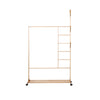 Image of 100x35x175cm Wooden Multi Clothes And Coats Storage Hanging Rack