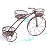 Image of Levede Bicycle Shape Metal Plant Stand 3 Pots Flower Planter Corner Shelf Bronze