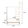 Image of 100x35x175cm Wooden Multi Clothes And Coats Storage Hanging Rack