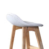 Image of Levede 2 Pcs Bar Stool with Extra Padded PU Leather Seat and Wooden Legs in White Colour