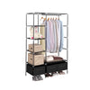 Image of Portable Wardrobe with 3 Drawer Black