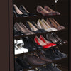 Image of Levede 10 Tier Shoe Rack Portable Storage Cabinet Organiser Wardrobe Brown Cover