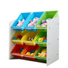 Image of Levede 9 Bin Kids Bookcase Wooden Shelf Bookshelf Toy Organiser Storage Bin Rack