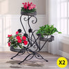 Image of 2X Outdoor Indoor Flower Pot Plant Stand Metal Corner Shelf Garden Home Decor AU