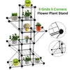 Image of 3/4/5 Grids Iron Plant Rack Flower Pot Stand Metal Garden Storage Shelf Display Rack Home Office Furniture