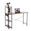 Image of Computer Laptop Desk Modern Style Computer Table Variety of Display Office Table with 4 Tiers Bookshelf Study Writing for Home Office