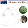 Image of Clear Acrylic Bird House Window Feeder Suction Cup Outdoor Garden Feeding Birds