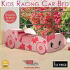 Image of New Kids Racing Car Bed Single Size, Pink Color, Children Bedroom Furniture