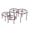 Image of Levede 4 Pcs Round Shape Metal Plant Stand Flower Planter Corner Shelf Bronze