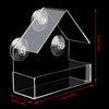 Image of Clear Acrylic Bird House Window Feeder Suction Cup Outdoor Garden Feeding Birds