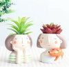 Image of 4Pcs/set Resin Plant Pot Creative Mini Planter Succulent Cactus Bonsai Flowerpot