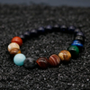 Image of 8 Planets Bead Bracelet Natural Stone Universe Yoga Chakra Solar System 19cm