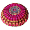 Image of Mandala Floor Pillows Round Bohemian Meditation Cushion Cover Ottoman Pouf 8382