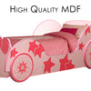 Image of New Kids Racing Car Bed Single Size, Pink Color, Children Bedroom Furniture