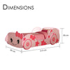 Image of New Kids Racing Car Bed Single Size, Pink Color, Children Bedroom Furniture