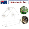 Image of Clear Acrylic Bird House Window Feeder Suction Cup Outdoor Garden Feeding Birds