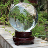Image of Clear Crystal Ball Sphere 80mm Decor Photography Lens Photo Prop Lensball & Base