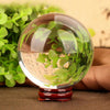 Image of Clear Crystal Ball Sphere 80mm Decor Photography Lens Photo Prop Lensball & Base