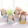 Image of 4Pcs/set Resin Plant Pot Creative Mini Planter Succulent Cactus Bonsai Flowerpot