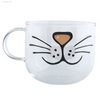 Image of Cat Kitty Creative Borosilicate Glass Coffee Cup Transparent Water Mug 550ML
