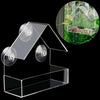 Image of Clear Acrylic Bird House Window Feeder Suction Cup Outdoor Garden Feeding Birds