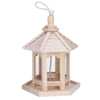 Image of Wooden Bird House Feeder Frame Bird Cage Net for Feeding Tool