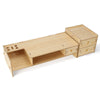 Image of Wood Monitor Riser Desktop LED LCD Computer Monitor Support Stand Holder with 3 Storage Drawers