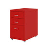 Image of 3 Tiers Steel Orgainer Metal File Cabinet With Drawers Office Furniture Red