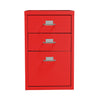 Image of 3 Tiers Steel Orgainer Metal File Cabinet With Drawers Office Furniture Red