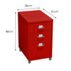 Image of 3 Tiers Steel Orgainer Metal File Cabinet With Drawers Office Furniture Red