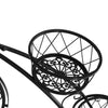 Image of Levede Bicycle Shape Metal Plant Stand 3 Pots Flower Planter Corner Shelf Black