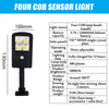 Image of Solar Powered LED COB Street Light PIR Motion Sensor Outdoor Garden Wall Lamp Remote Control