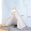 Image of Large Teepee Tent Kids Cotton Canvas Pretend Play House Boy Girls Wigwam Gift