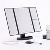 Image of Foldable Triple-Panel LED Makeup Mirror