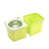 Image of Split Bucket 360 Rotating Spinning Spin Mop 2 Mop Heads Stainless Steel Wheel