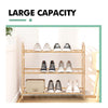 Image of Levede Bamboo Shoe Rack Storage Wooden Organizer Shelf Stand 3 Tiers Layers 70cm