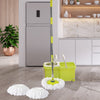 Image of 4 Style 360 Spinning Mop Stainless Steel Bucket 2 Free Spin Mop Heads/pads Wheel