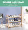 Image of Levede Bamboo Shoe Rack Storage Wooden Organizer Shelf Stand 3 Tiers Layers 70cm
