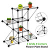Image of 3/4/5 Grids Iron Plant Rack Flower Pot Stand Metal Garden Storage Shelf Display Rack Home Office Furniture