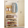 Image of 100cm Hat and Coat Stand Cloth Shoe Rack Hanger Hooks Shelf Free Standing
