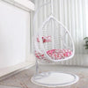 Image of Egg Chair Double Seat White with Floral Cushion PE Rattan - Auckland only