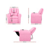 Image of Keezi Luxury Kids Recliner Sofa Children Lounge Chair Couch PU Armchair PINK