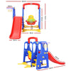 Image of Keezi Kids 3-in-1 Slide Swing with Basketball Hoop Toddler Outdoor Indoor Play