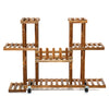 Image of Multi Tier Wood Flower Rack Plant Stand Wood Shelves Bonsai Display Shelf Indoor