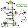 Image of 3/4/5 Grids Iron Plant Rack Flower Pot Stand Metal Garden Storage Shelf Display Rack Home Office Furniture