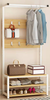 Image of Coat Hangers Standing Coat Rack Solid Wood Iron Shoe Rack Coat Stand Clothes Rack