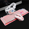Image of 104Key Waterproof design USB Wired Multimedia RGB Backlit Mechanical Gaming Keyboard and LED Gaming Headphone and 3200DPI LED Gaming Mouse Sets with Mouse Pad