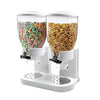 Image of Double Cereal Dispenser Dry Food Storage Container Dispense Machine White